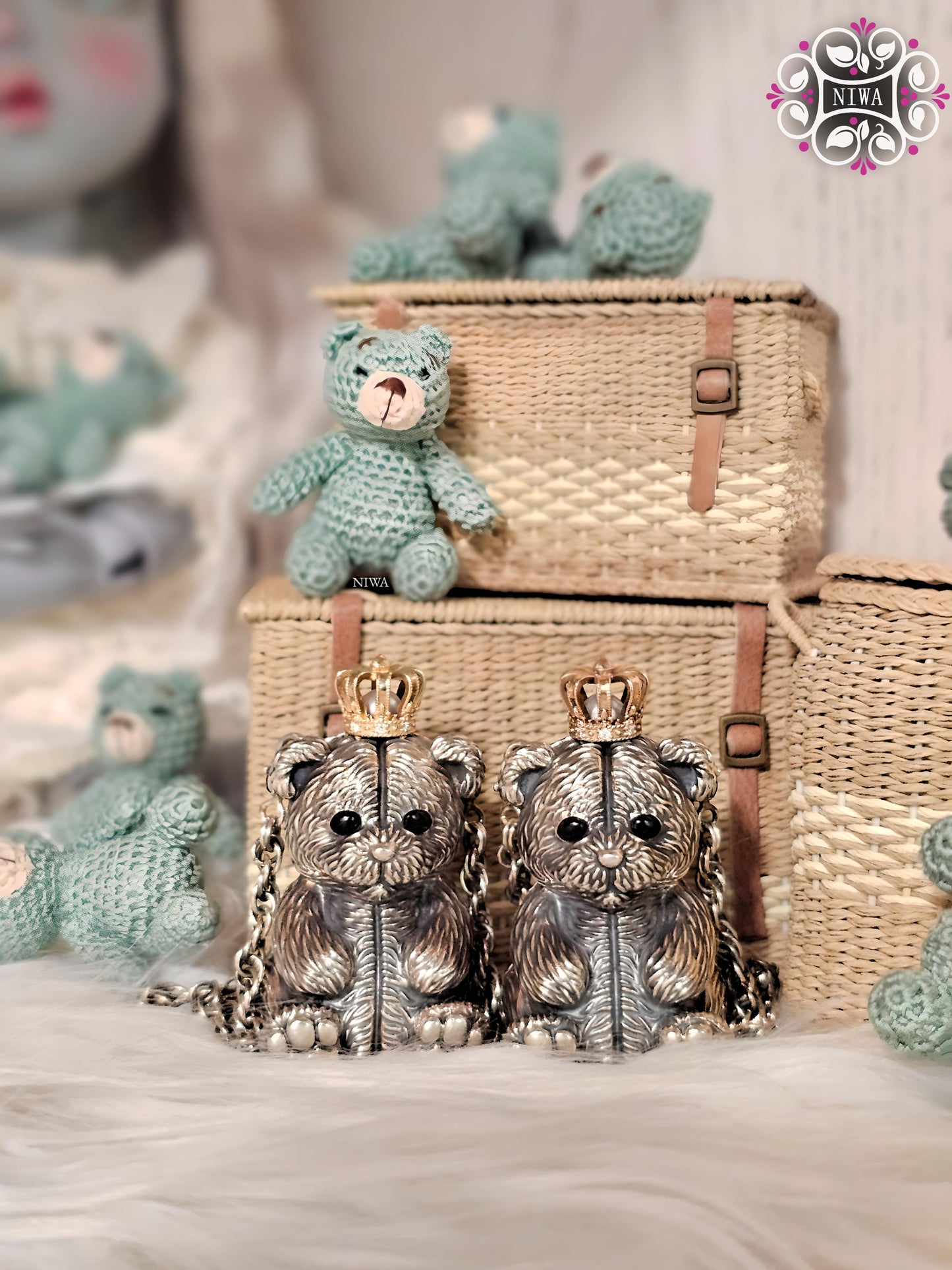 Crown Teddy Bag Twotone Roségold