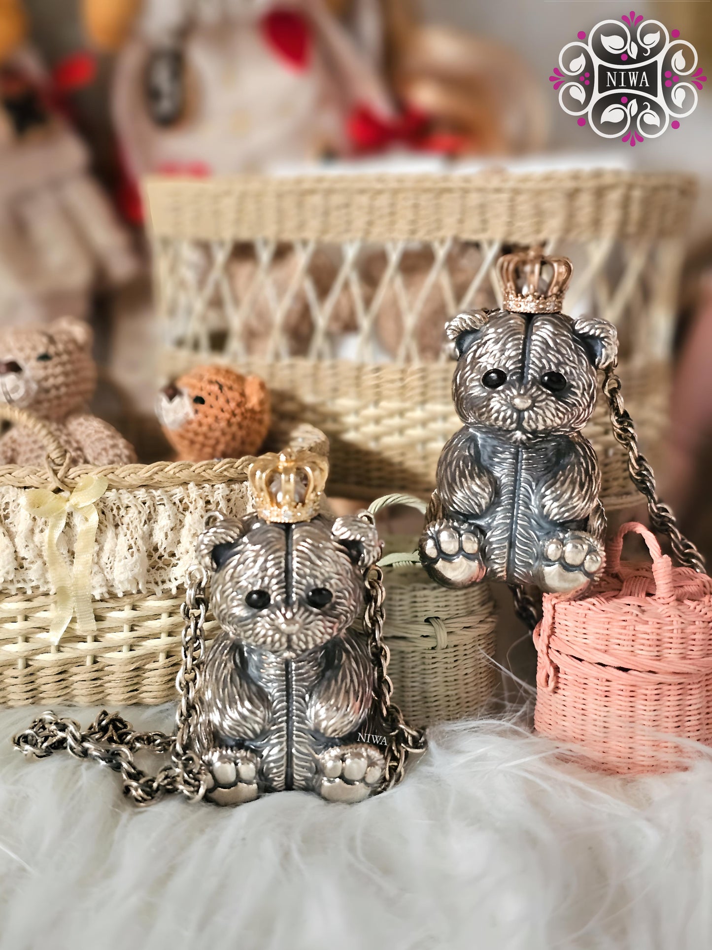 Crown Teddy Bag Twotone Roségold