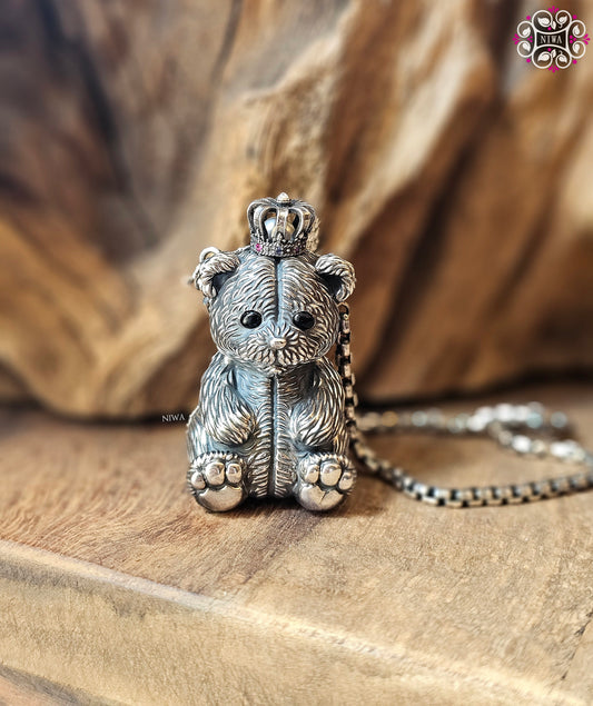 Crown Teddy Bag Silver