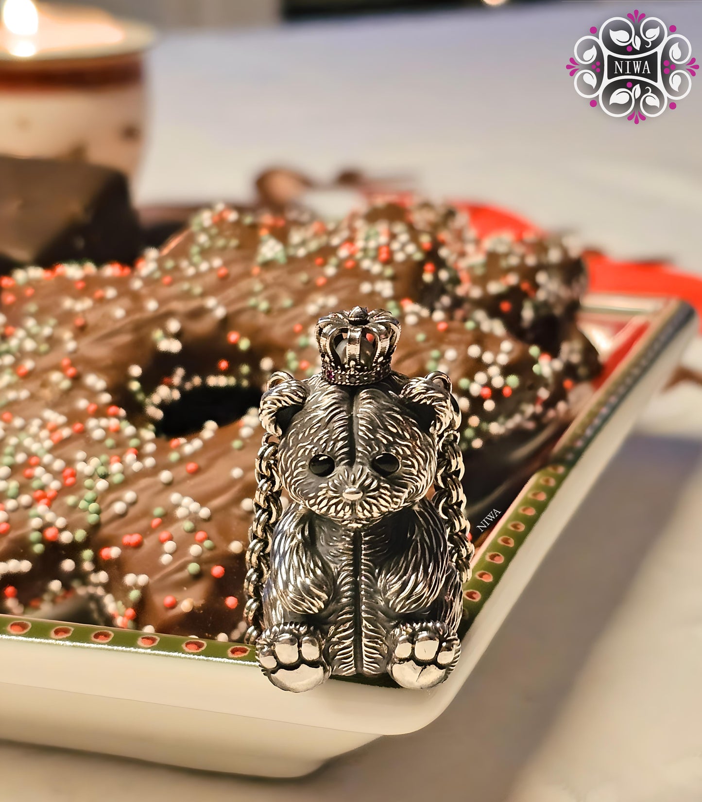 Crown Teddy Bag Silver