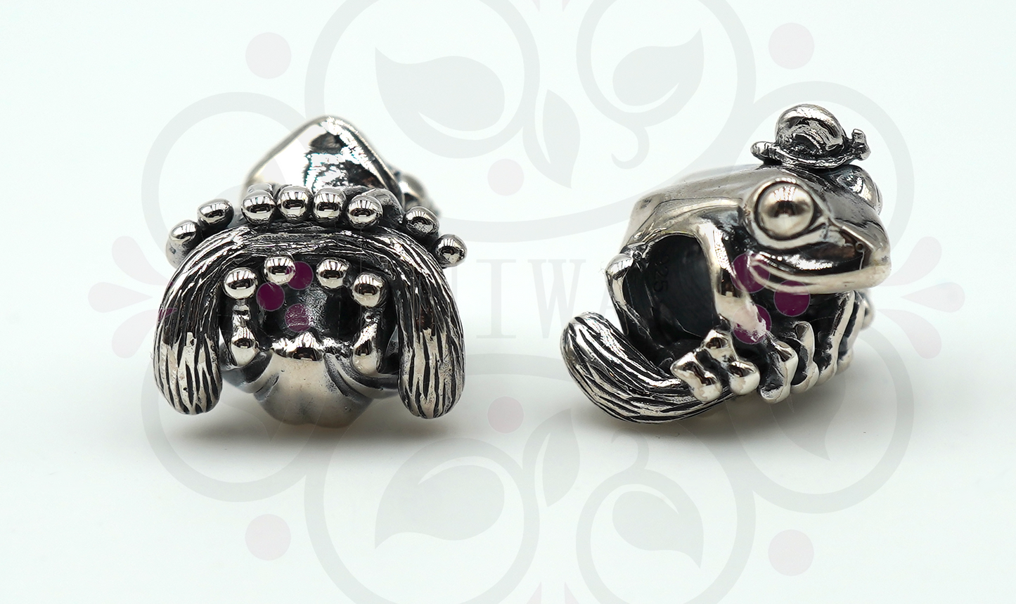 FROG with BABY SNAIL Charm