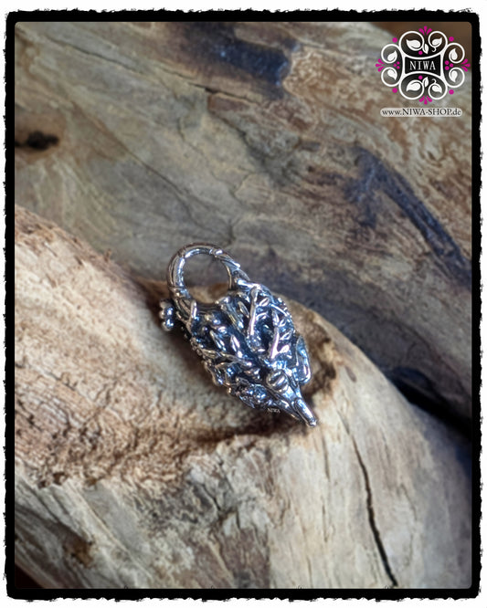 CHINESE GOODWILL Lock MAMA MALA by NIWA, Rückansicht, umlaufendes florales Relief aller sechs CHINESE Motive, 925 SterlingSilber