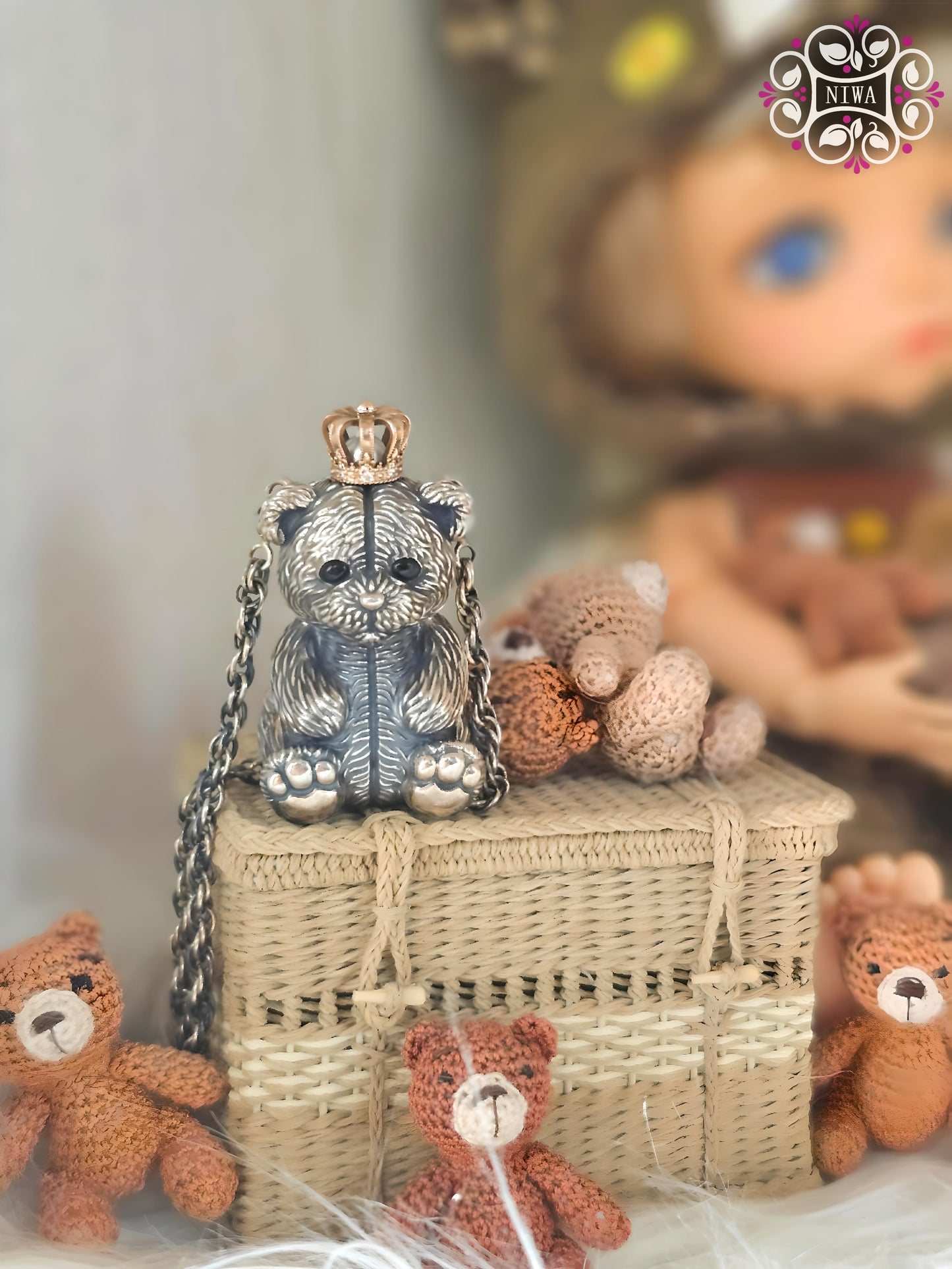 Crown Teddy Bag Twotone Roségold