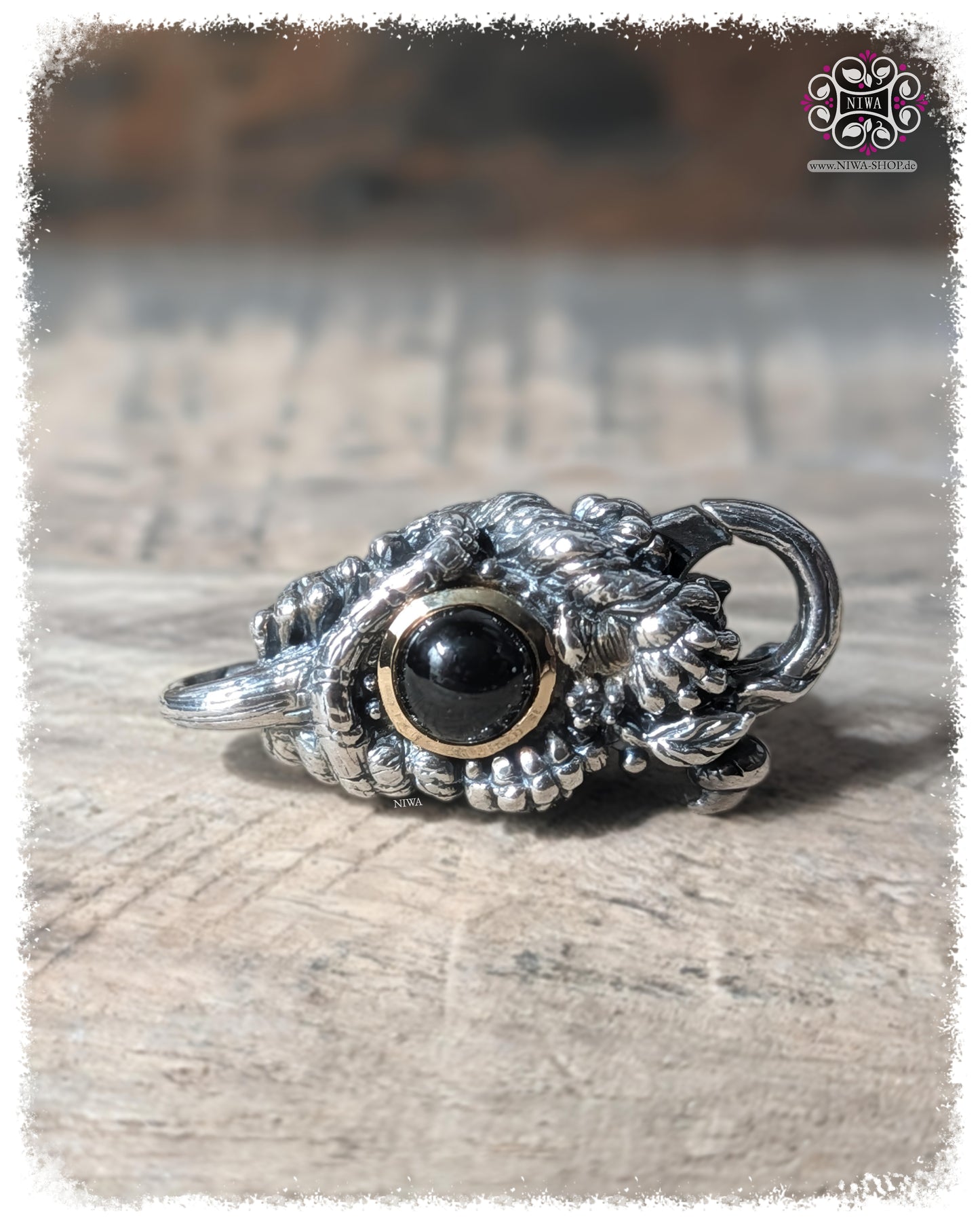 Limitierter 5FORCE TIGER Lock (Verschluss) aus 925 Silber & 18K Gold von MAMA MALA by NIWA | Handgefertigter Tiger mit Edelstein (TwoTone)